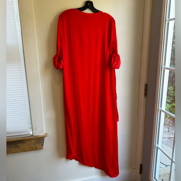 Bcbgmaxazria orange asymmetrical shirt dress size M - Picture 3 of 4
